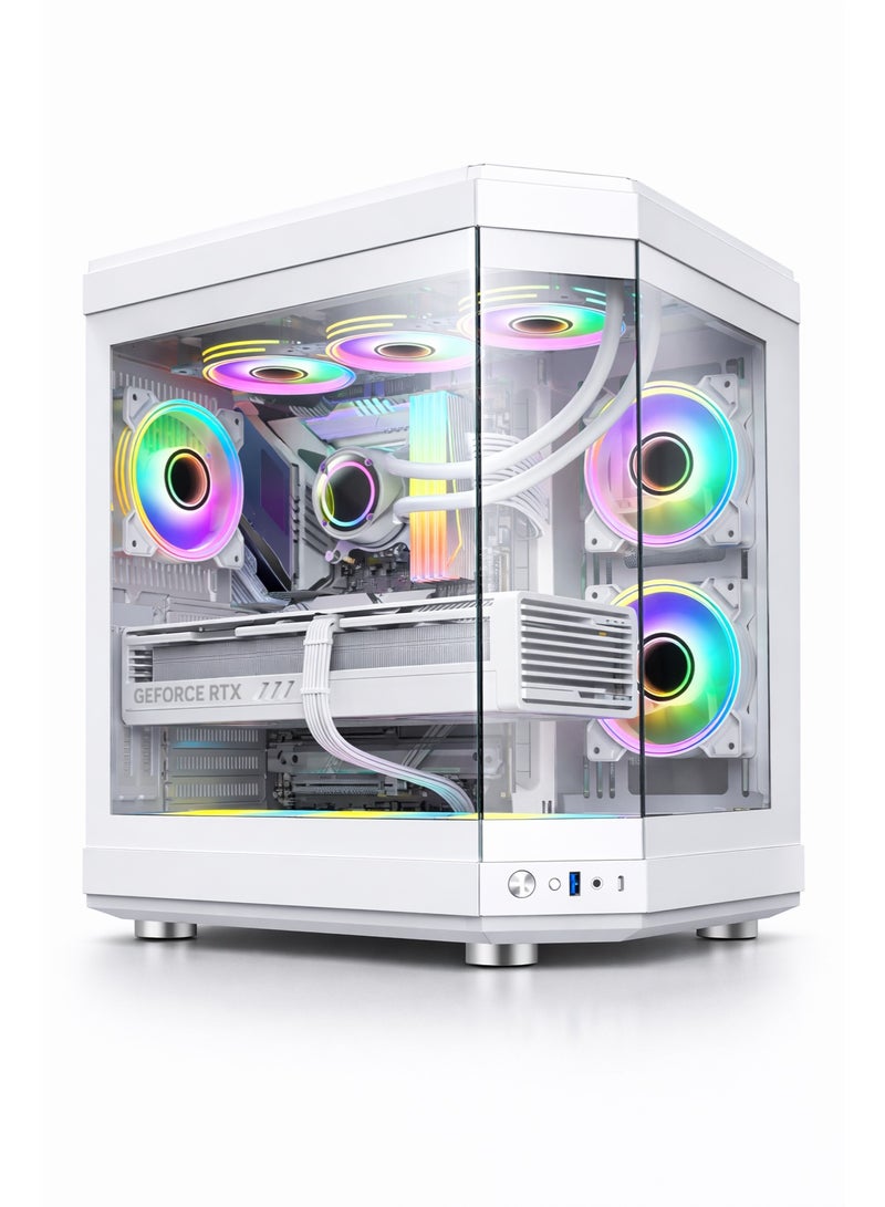 Game Sekret Fusion Gaming PC - Intel Core i7-14700K | GeForce RTX 5070 12GB | 32GB DDR5 RAM-1TB NVMe SSD | 360mm w/LCD Liquid Cooler-Z790 MB-850W Gold PSU | WiFi-Bluetooth-Windows 11 Pro | Game Sekret Desktop Computer | 1 Year Warranty white - Image 1